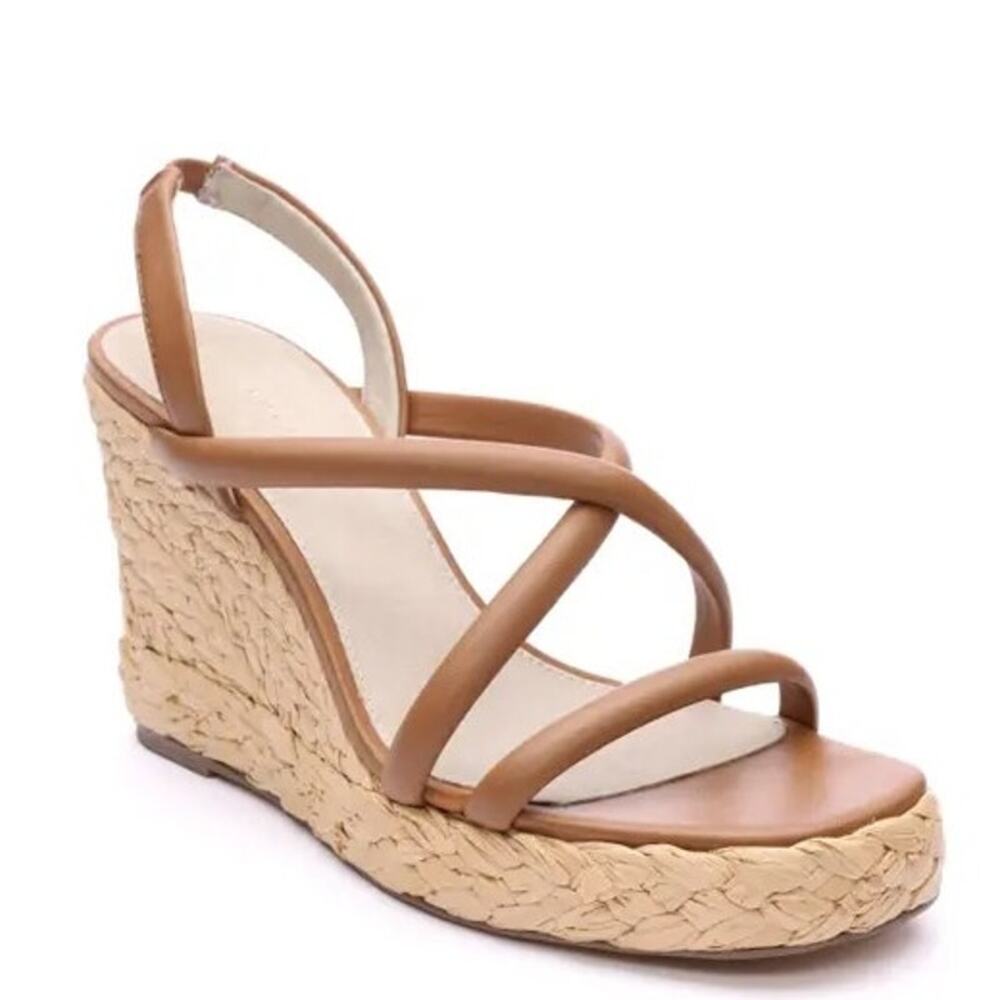 Sanctuary Tan Strappy Espadrille Wedge Sandals
